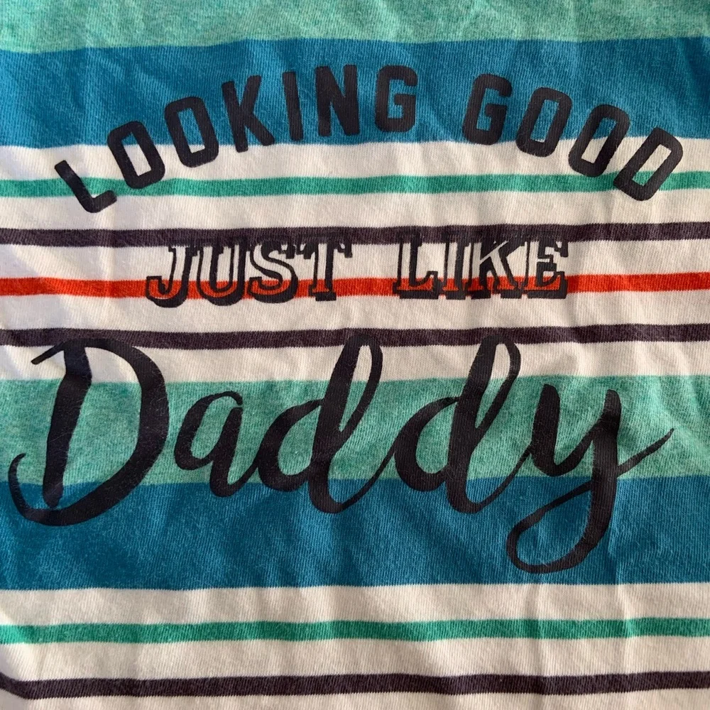 😊FREE😊 Nutmeg Blue and Green Striped Short Sleeve Tee - Picture 2 of 4